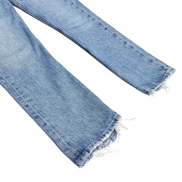 AGOLDE Riley High Rise Straight Crop Jean in Emulsion Wash Size 23 Ripped Hems - Picture 4 of 9